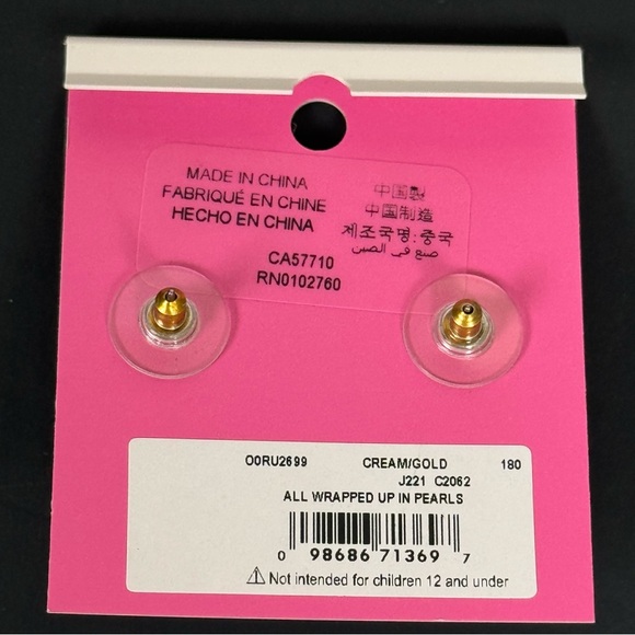 Kate Spade All Wrapped Up in Pearls Bow Drop Earrings NWT - Picture 6 of 7